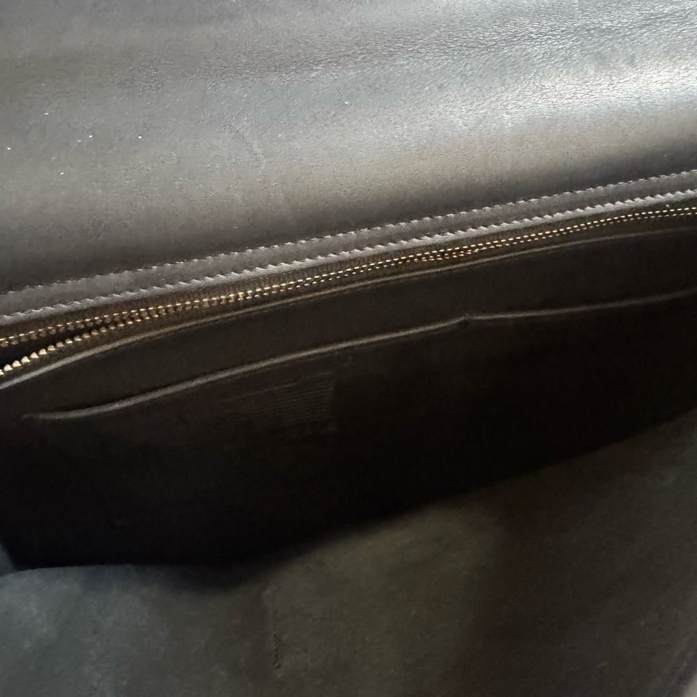 Coach Black Leather Laptop Briefcase with Gold Hardware - Picture 3 of 4